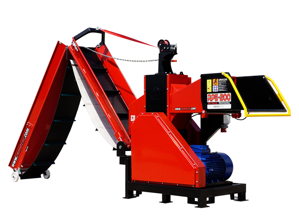 Remet RPE-200 PROFESSIONAL elektromos ágaprító (22 kW) + 3 m szállítószalag – 2. kép