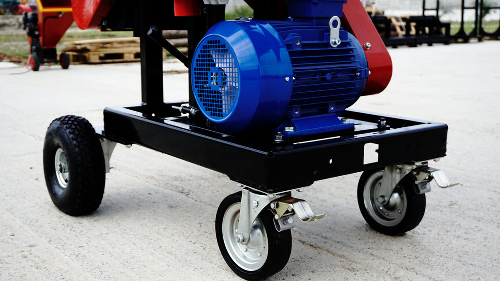 Remet RPE-100 PROFESSIONAL elektromos ágaprító + 2,3 m forgatható szalag + kézi alváz – 6. kép