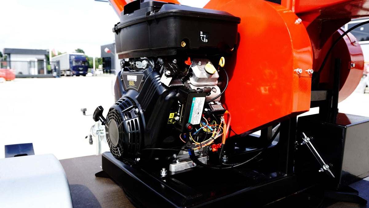 Remet RPS-120 PROFESSIONAL benzinmotoros ágaprító + 3 m szalag + forgózsámoly + utánfutó – 4. kép